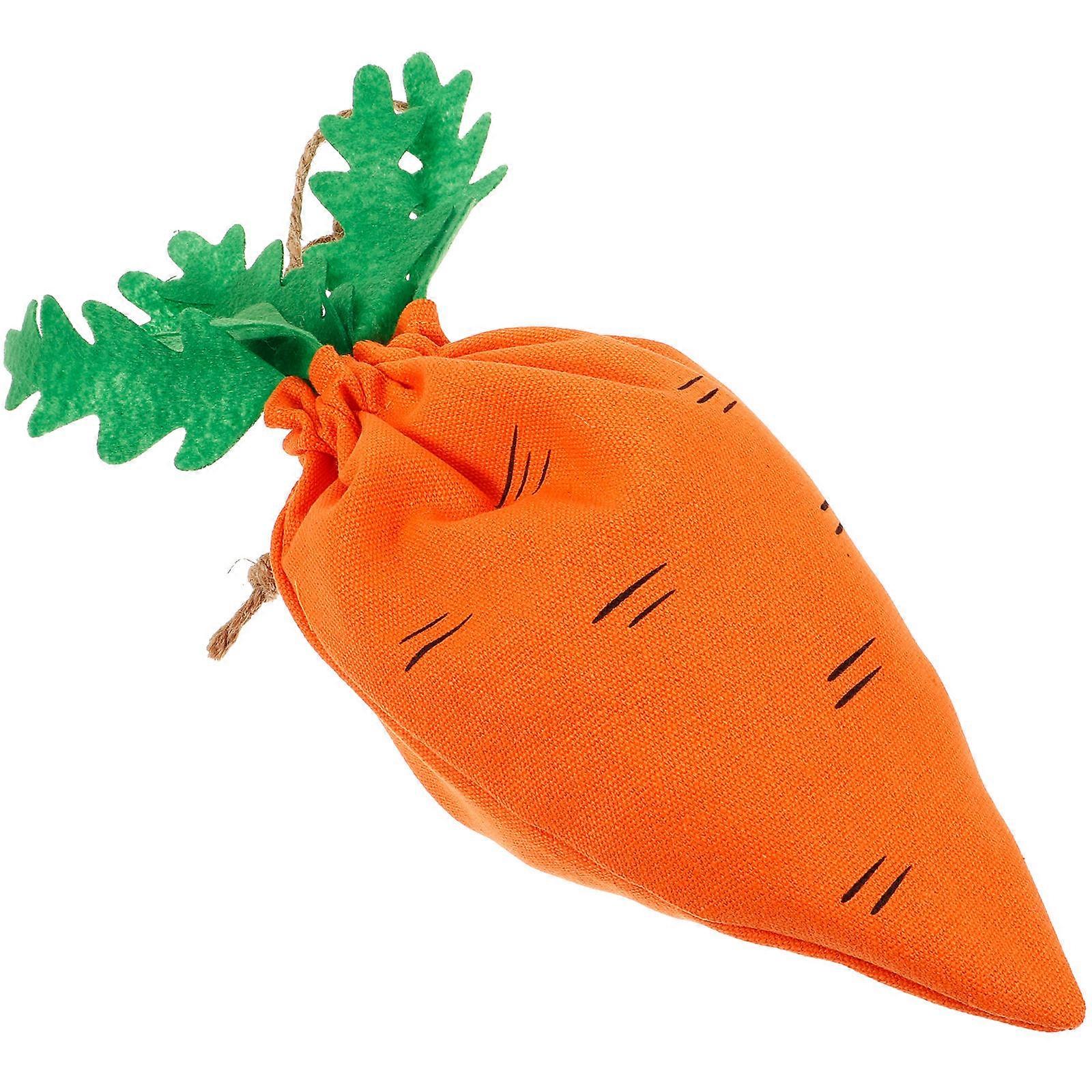 Carrot Bags Easter Candy Drawstring Bags for Storage 5Pcs Orange Cloth