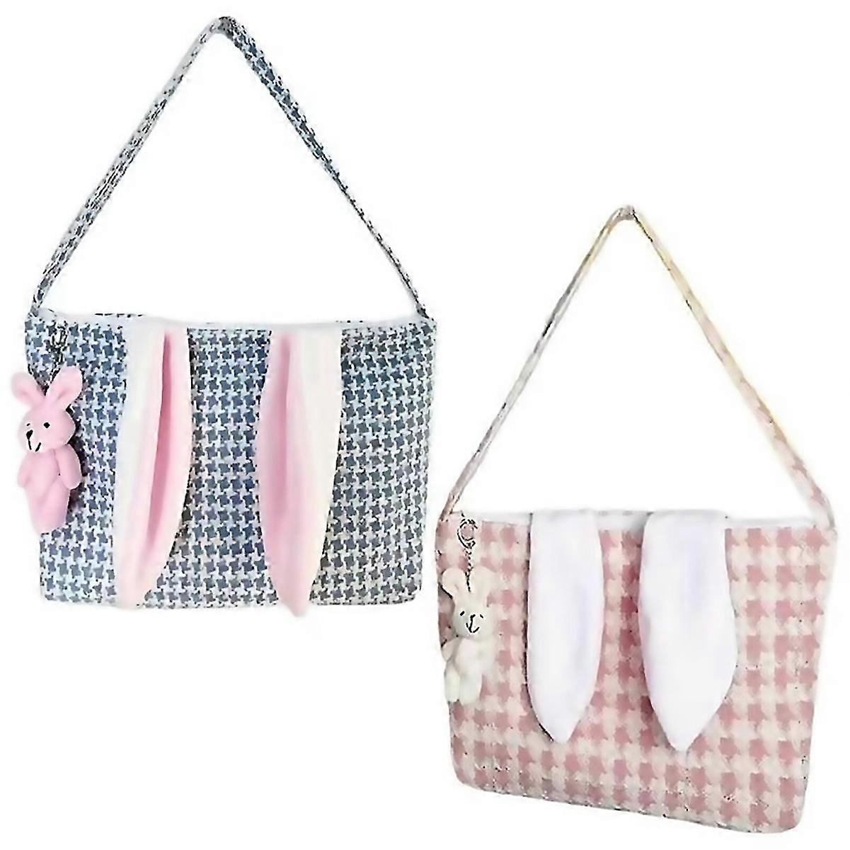 For Easter Bunny Shoulder Bag Reusable Tote Bag With Zipper