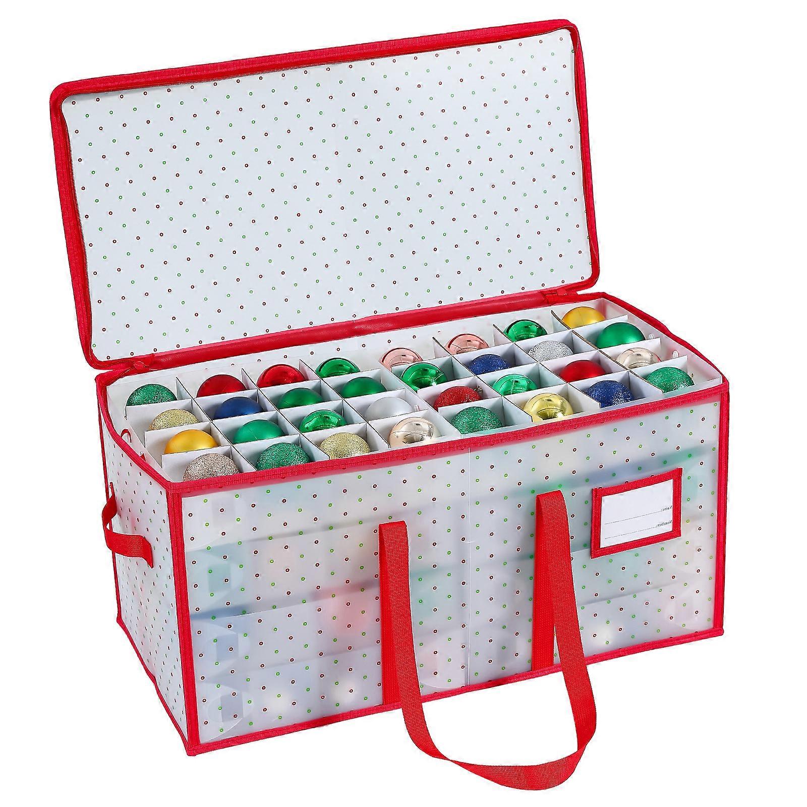 Foldable Holiday Decoration Storage Box 128 Grids Waterproof Multipurpose Organizers for Home Event Multicolor