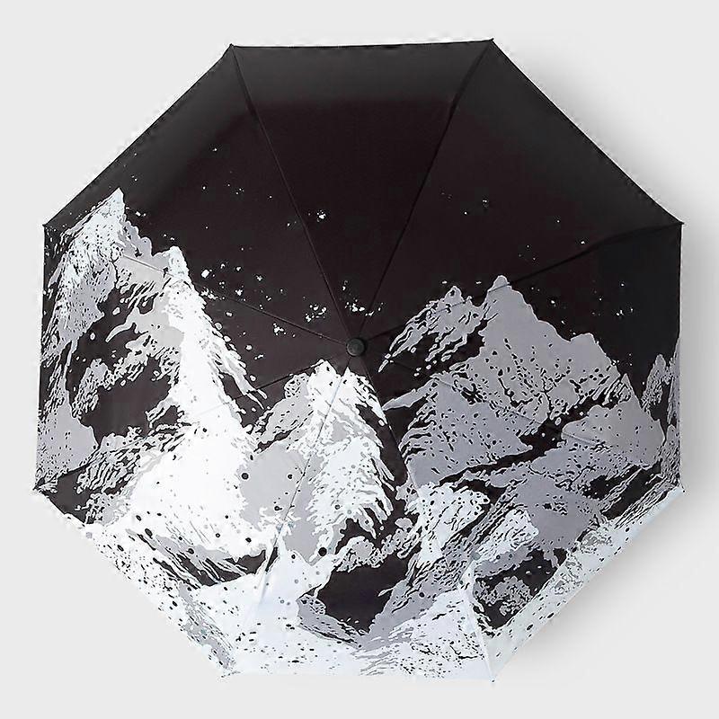 Personalized Snow Mountain Ink Wind Umbrella Men's Folding Umbrella