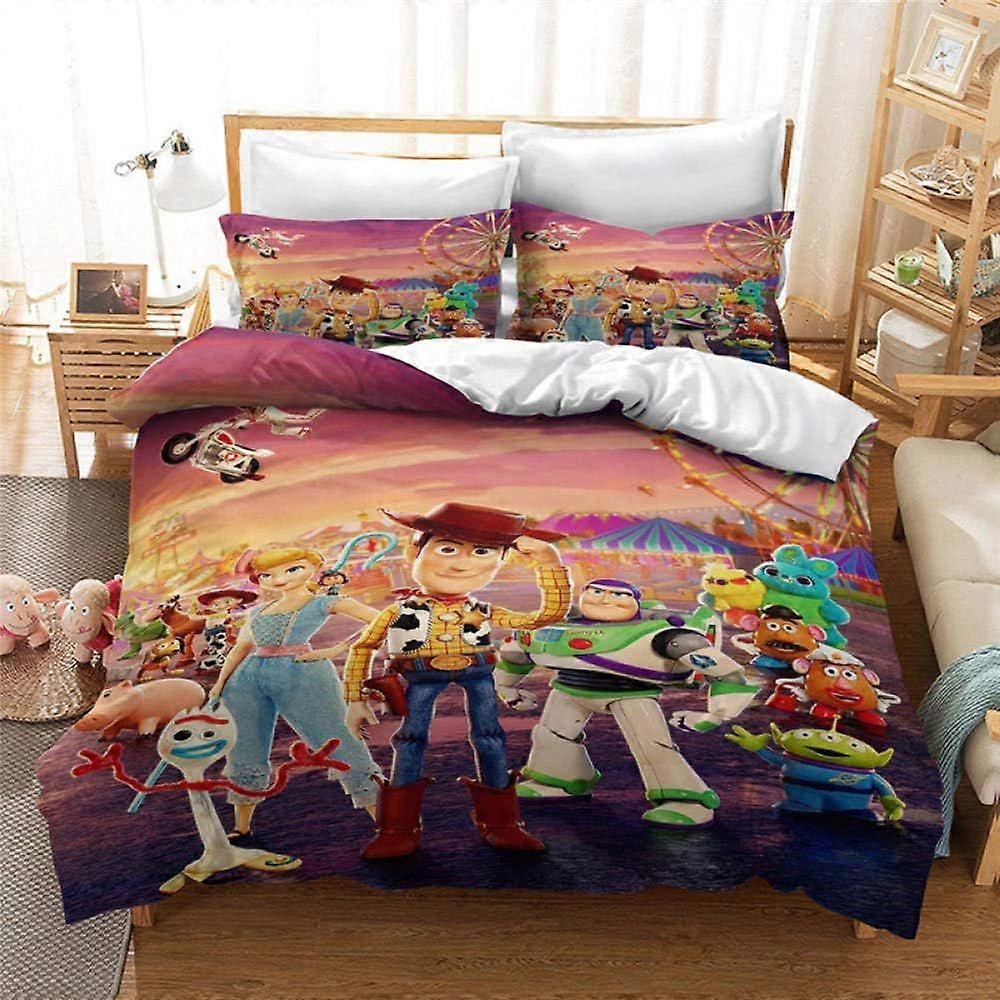 s507 3D Children Bedding Set Duvet Cover Set Single Cartoon Anime Character Printed Comforter Cover 3 Pieces Bed Sets With Zipper Closure With 2 Soft