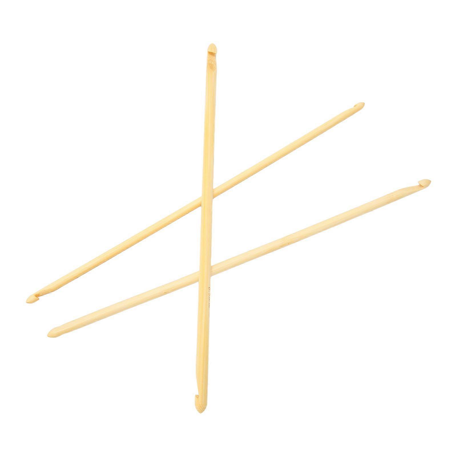 3Pcs Crochet Hook Set Assorted Size Double Ended Anti Slip Bamboo Tunisian Crochet Hooks for Knitting Sewing