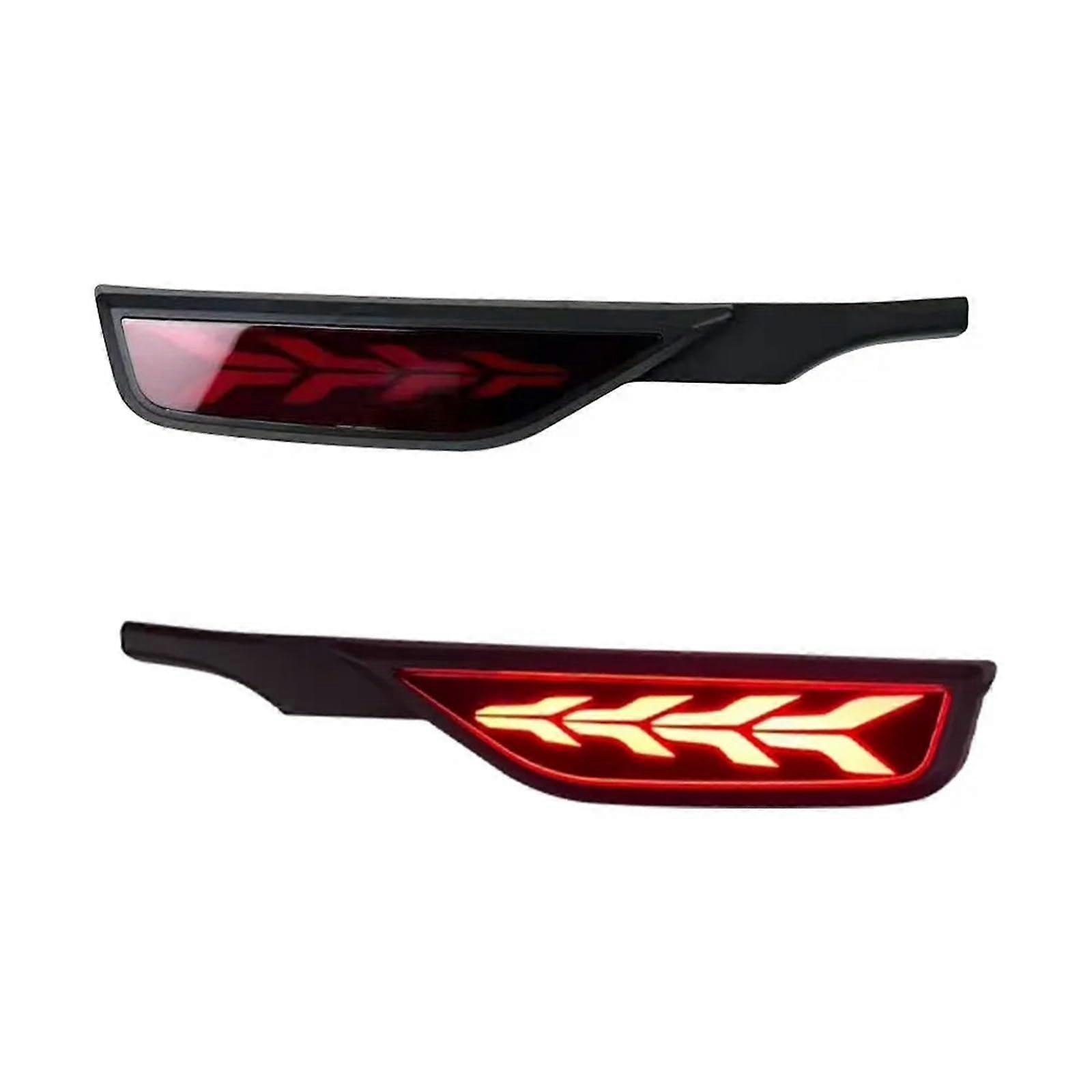 Rear Brake Lights for Honda Jazz Fit 2018-2020 2Pcs LED Rear Bumper Light Flowing Turn Signal Fog Lamp Red Model C