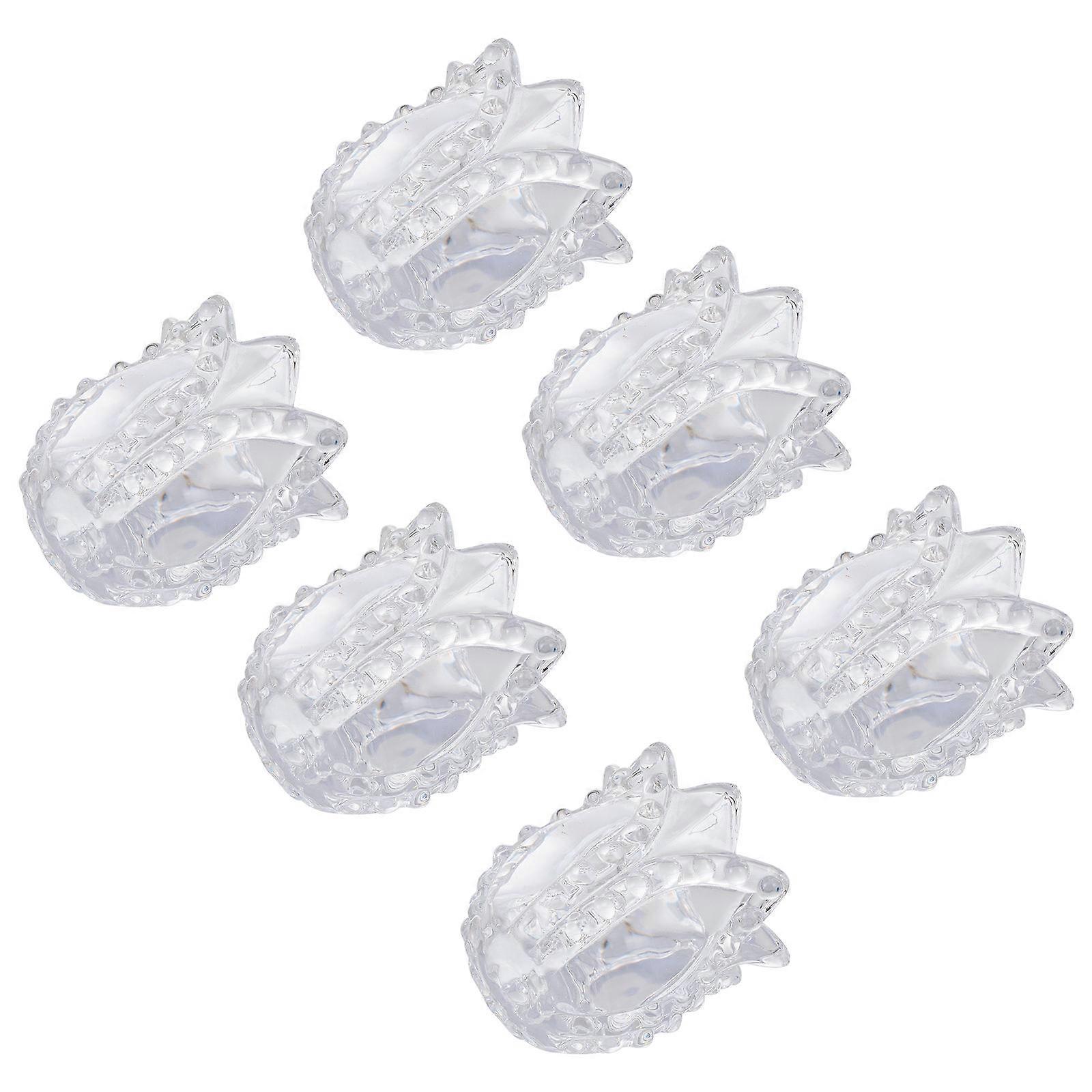 Glass Candle Cup for Decoration 12Pcs Transparent Flower Shape Holders