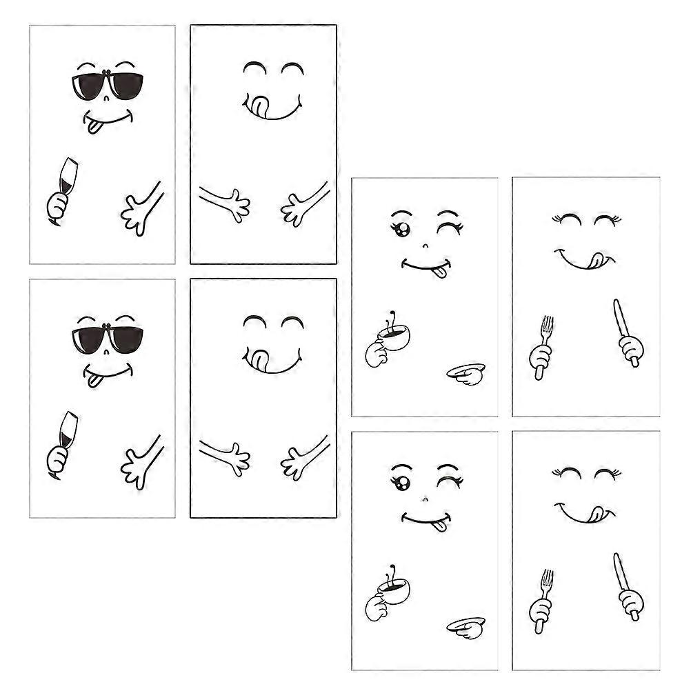 Adorable Refrigerator Sticker Cartoon Pattern Decal for Home 8Pcs