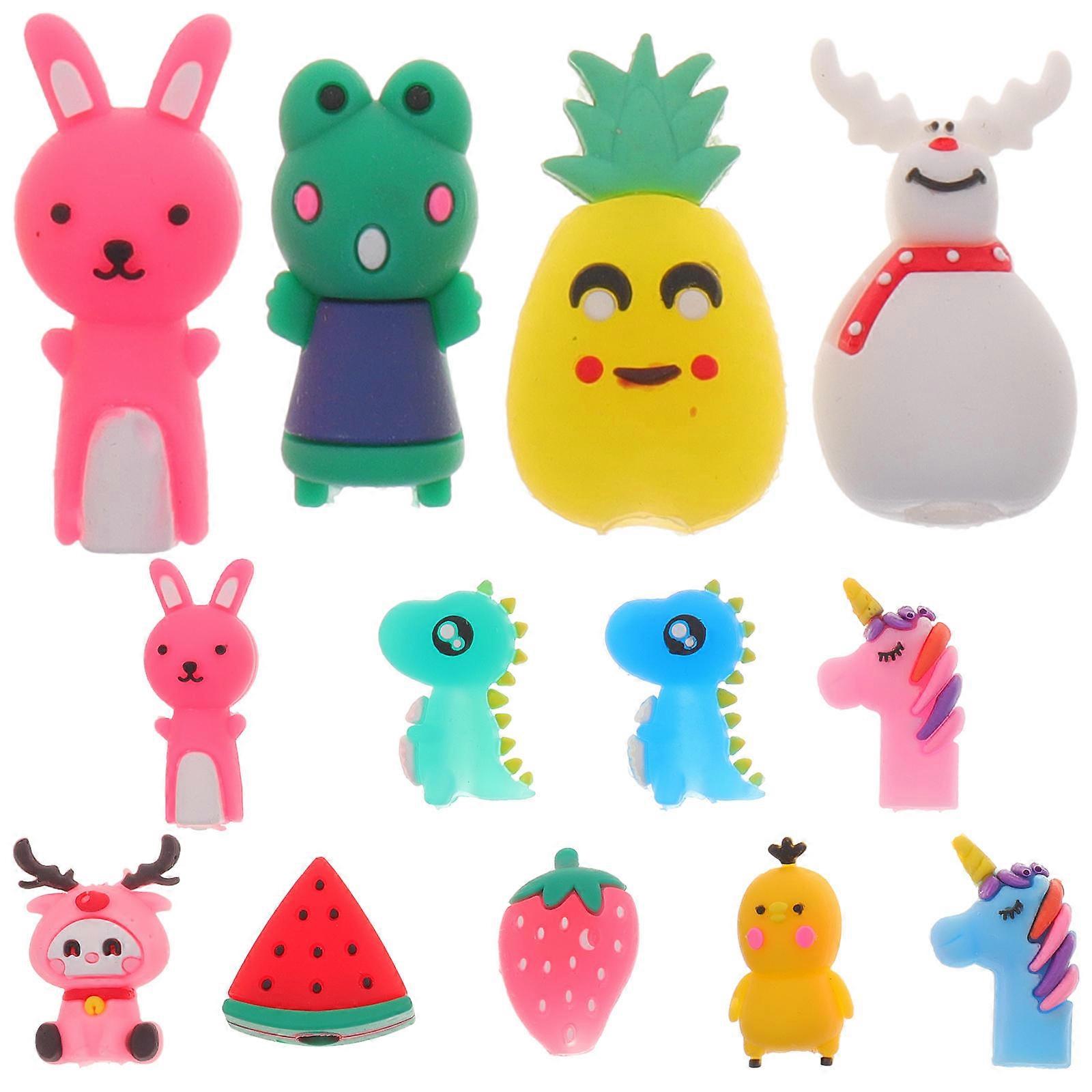 30Pcs Pencil Extenders Adorable Caps for Office Use Fruit Shape and Animal Shape Design