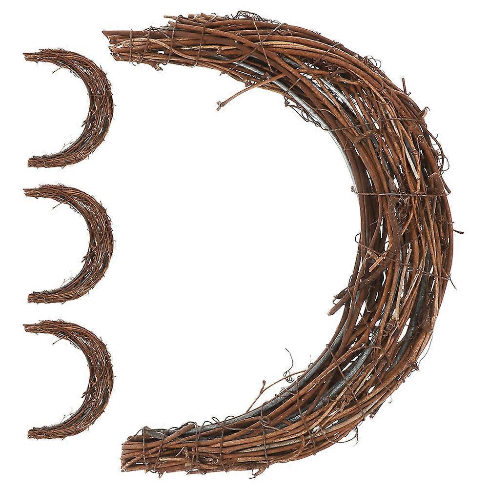 Natural Rattan Wreath Moon Shape Rattan Wreath Garland for 20Pcs