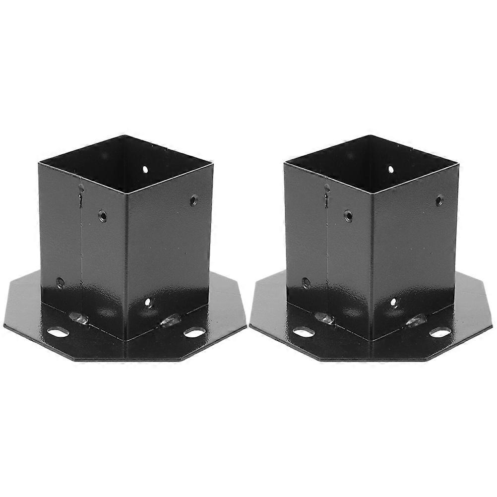 Fence Post Base Plate Metal Deck Post Protector Outdoor Use 16x9cm Protective 2Pcs