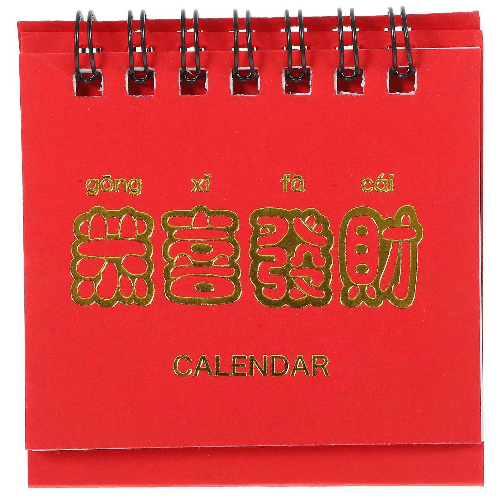 Decorative Mini Calendar 2024 For Office And Classroom In Red Color 10X7.5CM 4Pcs