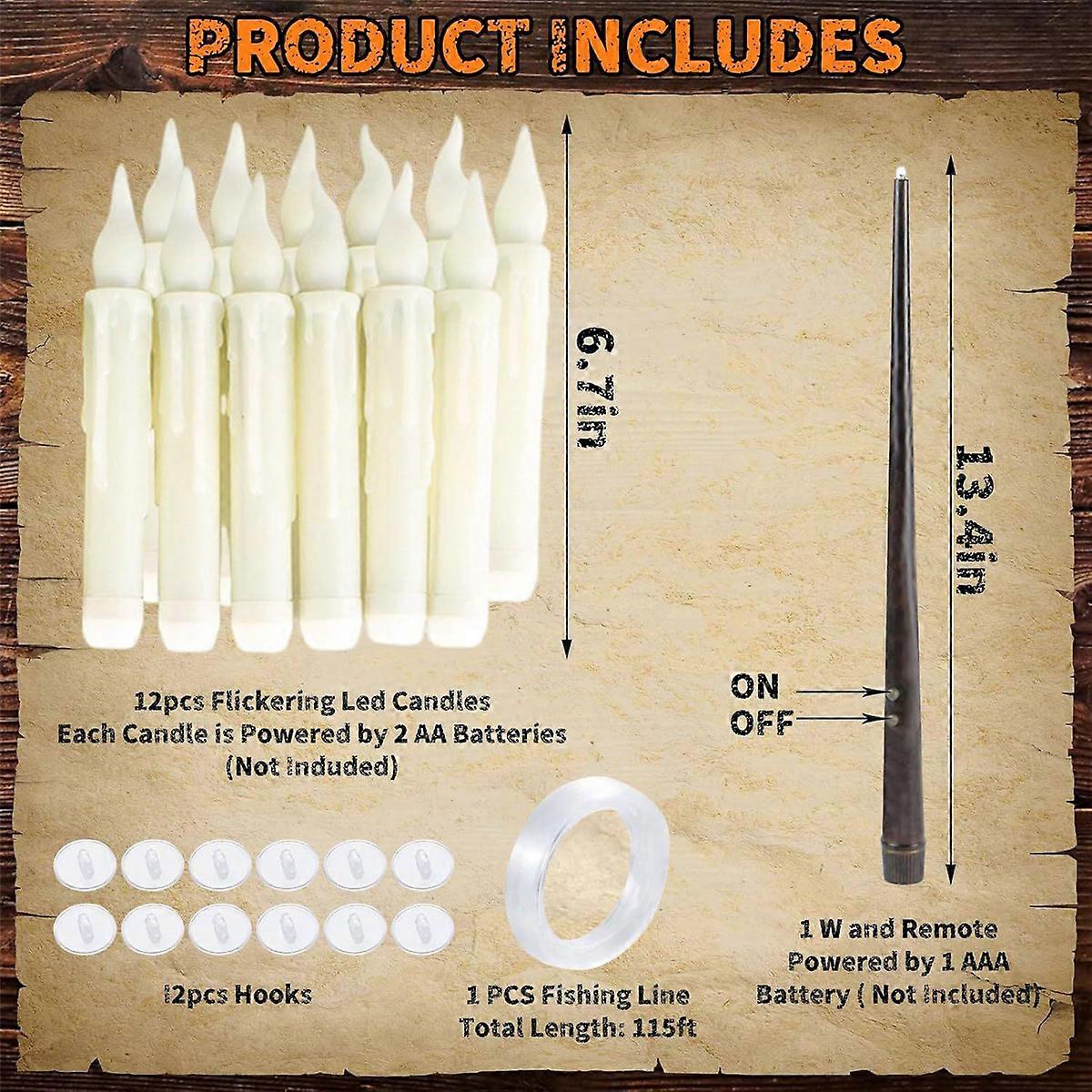 12PCS with Magic Wand Flickering Warm Light