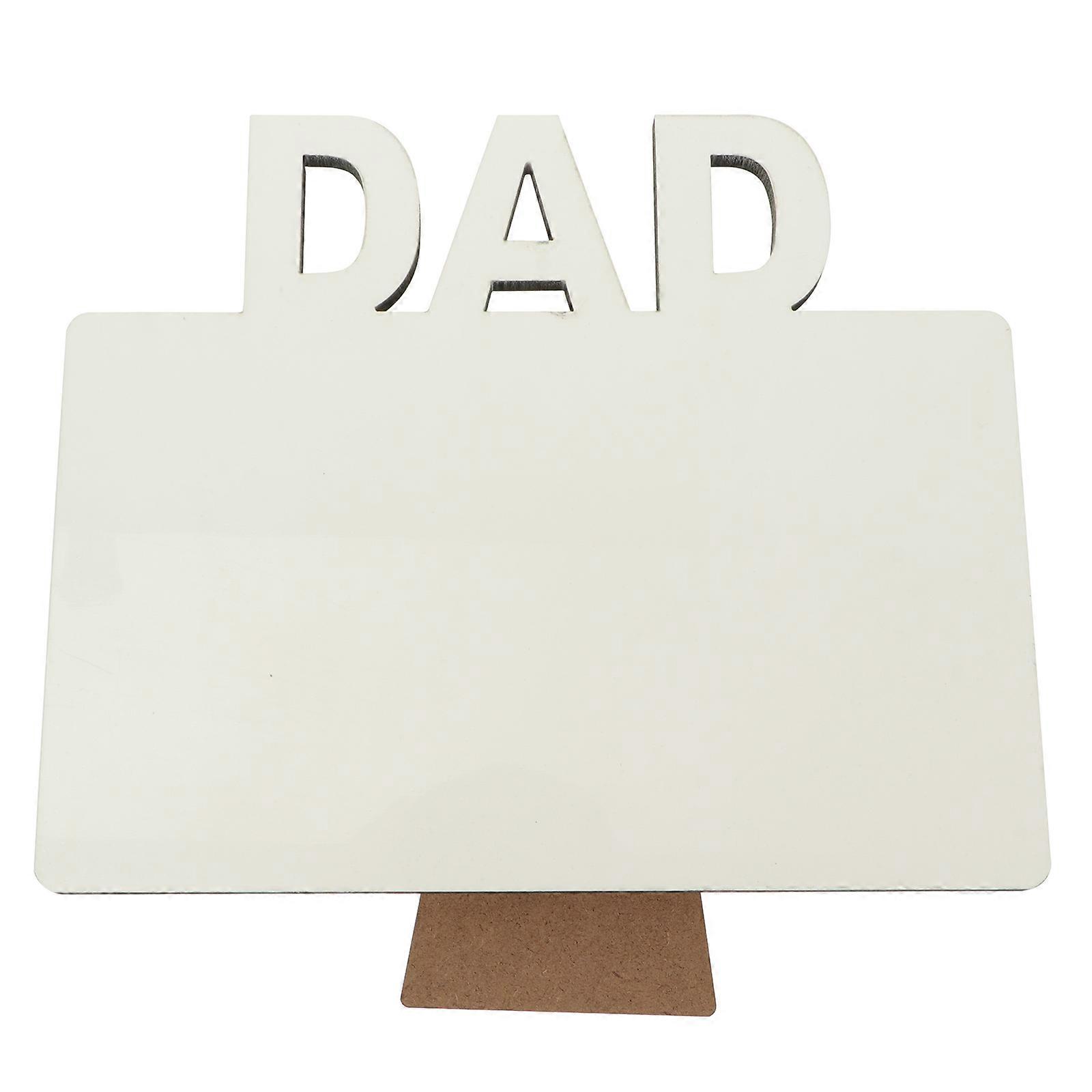 Dad Picture Frame White Wood for Photo Display 2Pcs with Letters