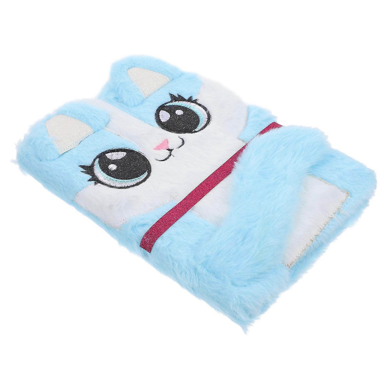 Fox Pattern Notebook Fluffy Diary for Note Taking 2Pcs Plush Notebook