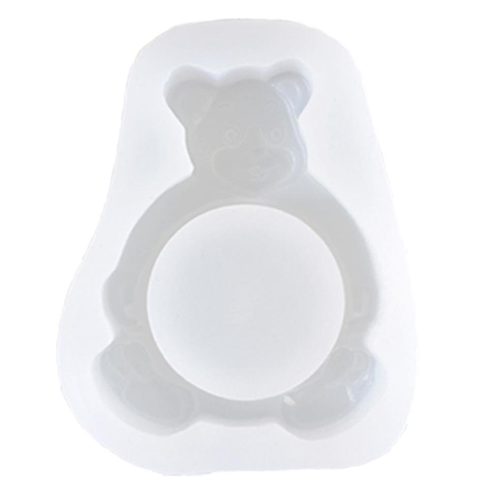 Bear Design Candle Holder Mold for DIY Use 2Pcs Silicone Mould