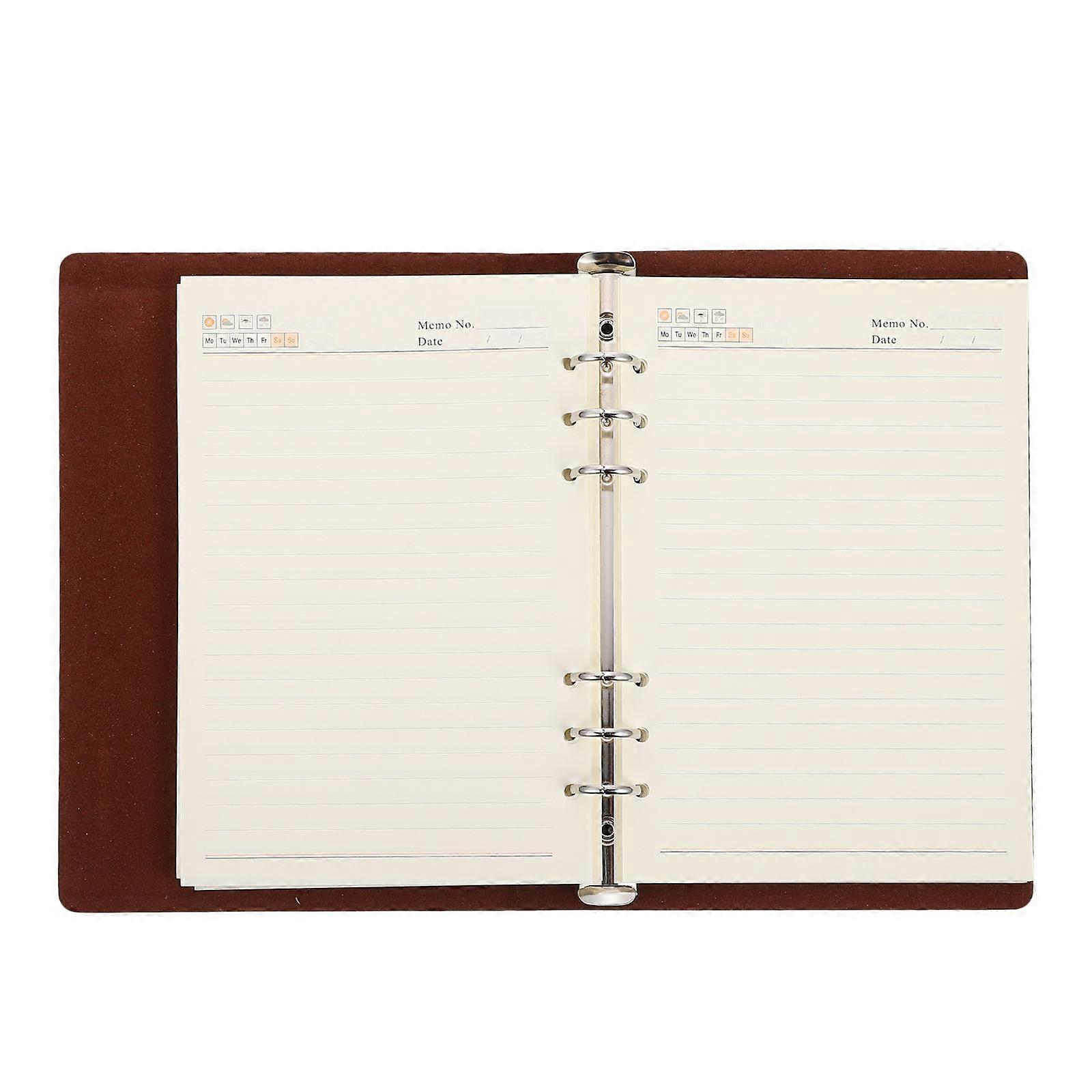 Loose-Leaf Notepad Agenda Notebook for Office Use 2Pcs Brown Office Journal