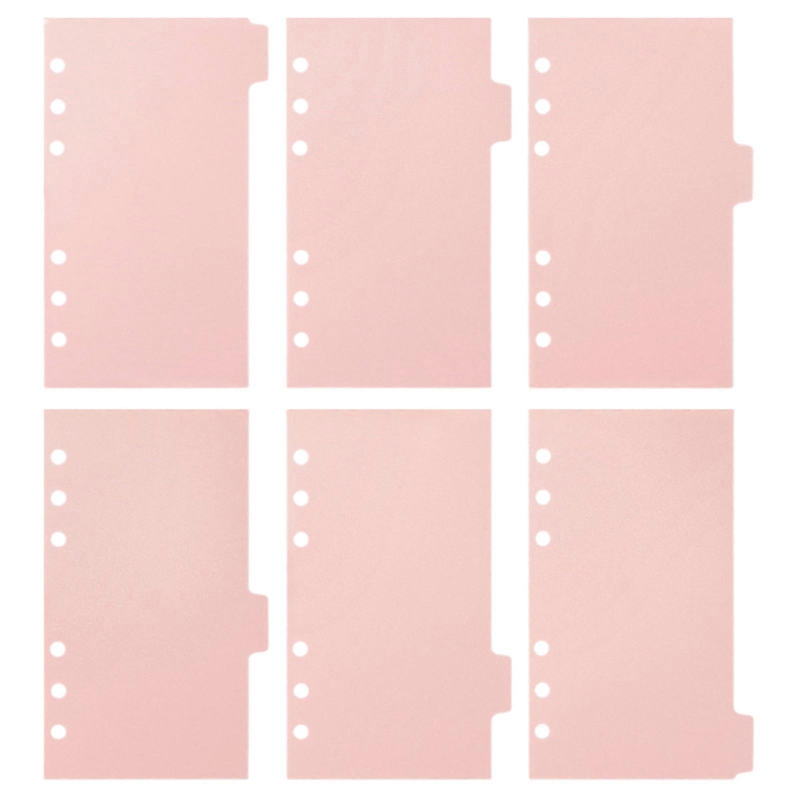 Notebook Binder Dividers Pink PP Loose-Leaf Paper 30 Sheets