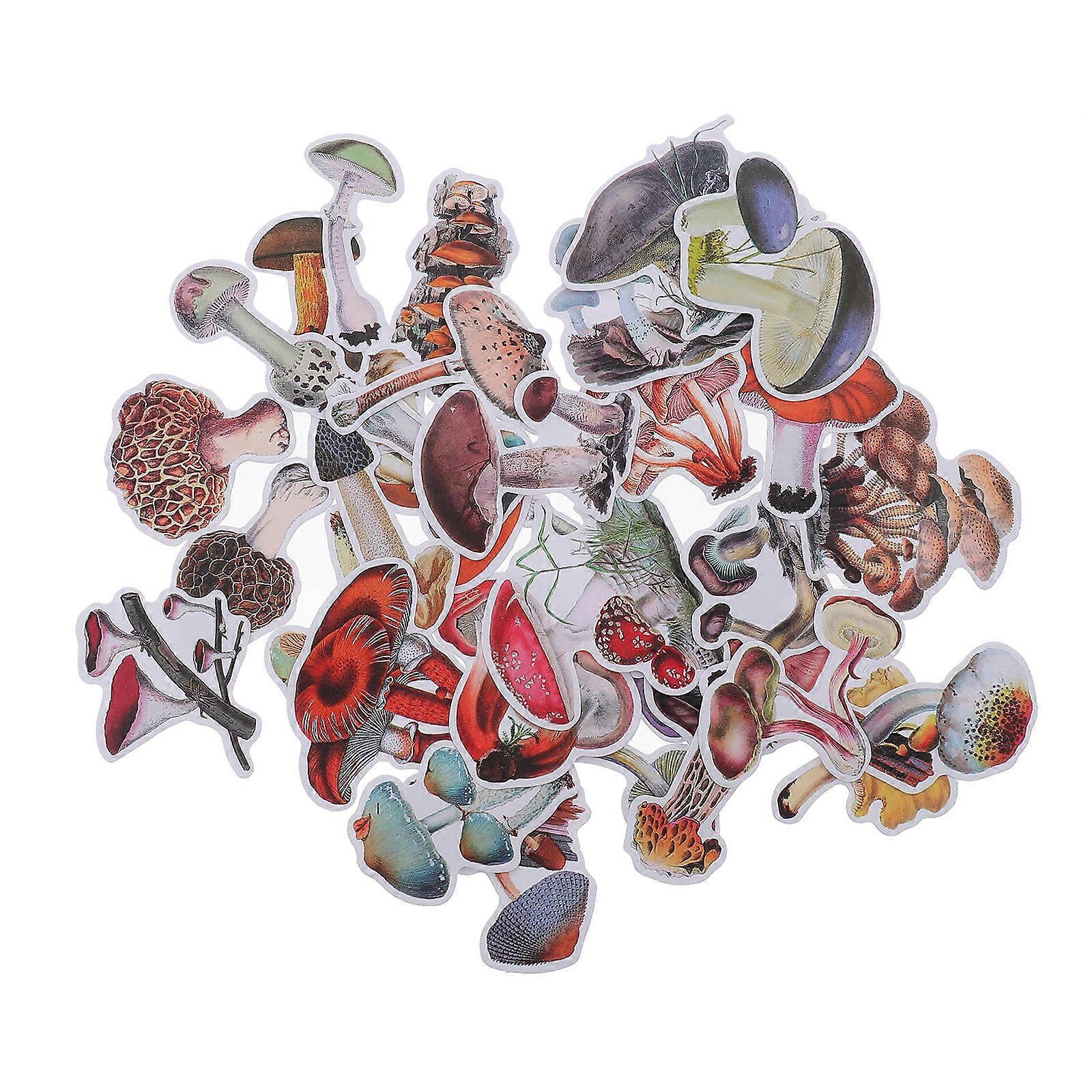 Notebook Decal Assorted Color Mushroom Sticker for Decoration 66 Sheets