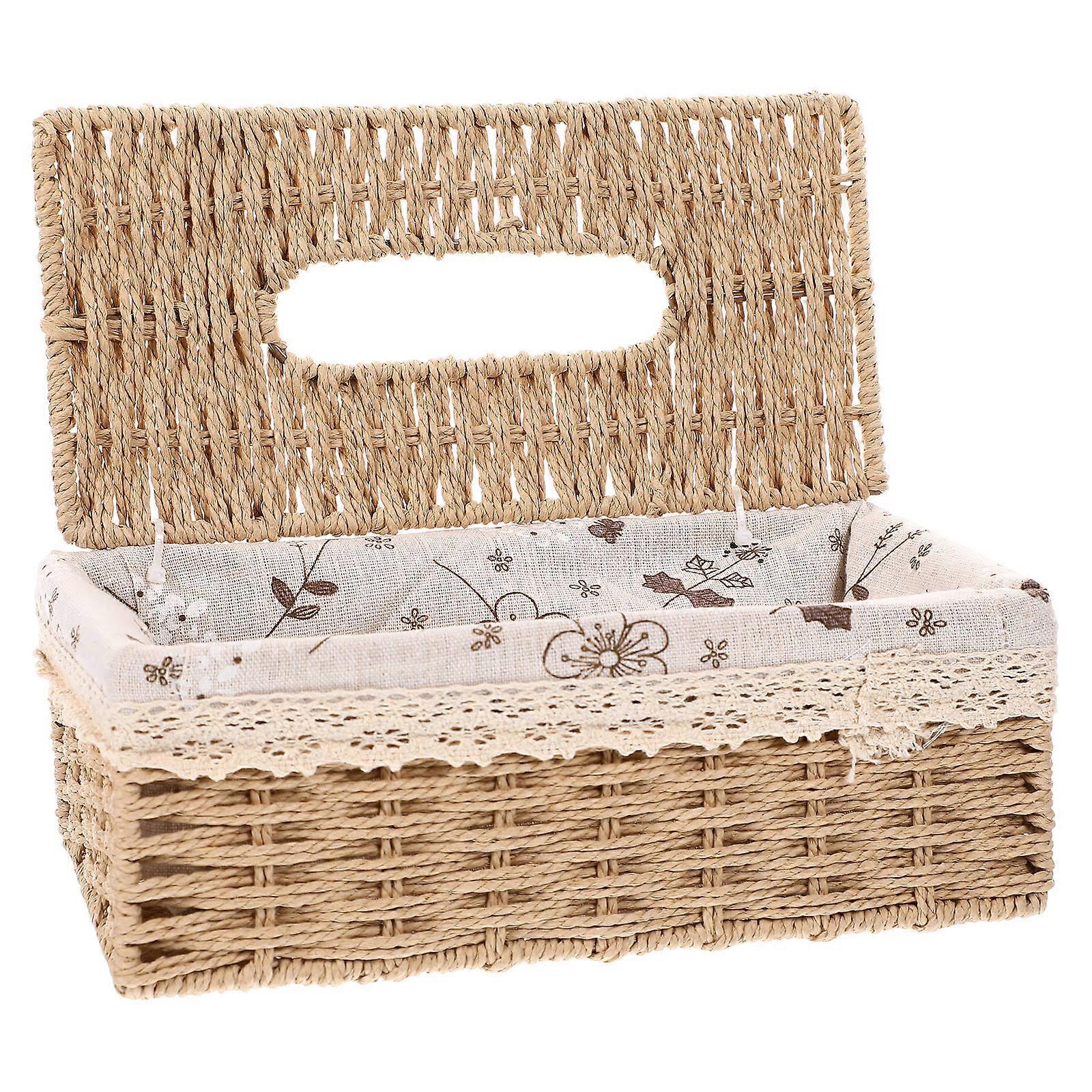 3Pcs Handwoven Tissue Box for Home Storage and Decoration