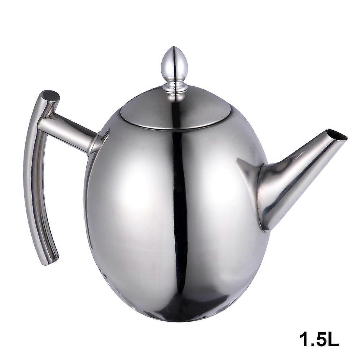 Silver 3Pcs Tea Kettle with Infuser for Kitchen Use