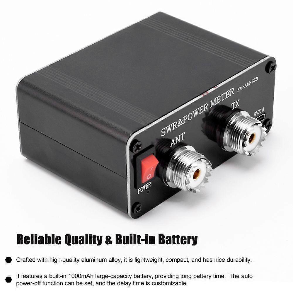 120W SWR Digital Power Standing  Meter 1.8-54MHz Shortwave Meter FM AM SSB Modes Power Meter Support SWR/Power Adjustable & High SWR Alarm Function