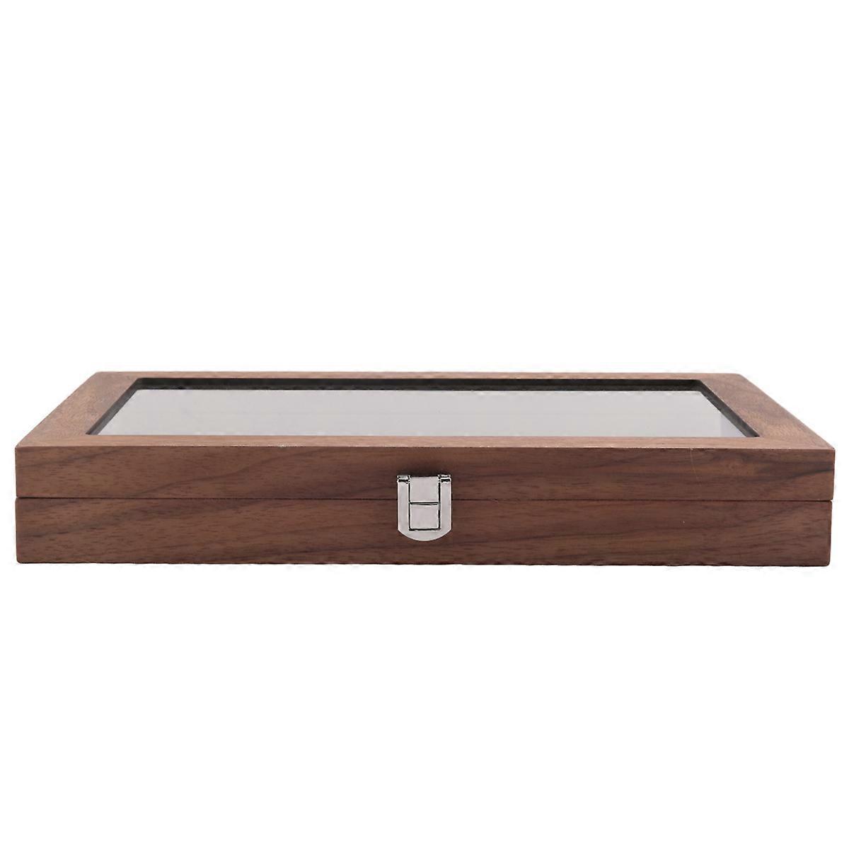 12 Grid Walnut Pen Storage Holder Pen Case