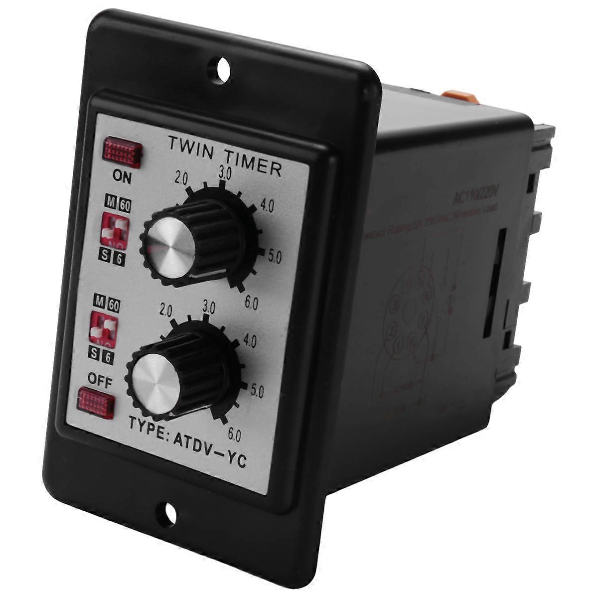On Off Twin Timer Relay Knob Control Time Switch(AC110/220V)