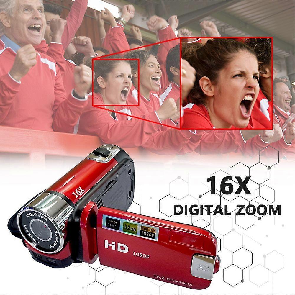 Portable 1080P High Definition Digital Video Camera DV Camcorder 16MP 2.7 Inch LCD Screen 16X Digital Zoom Built-in Battery