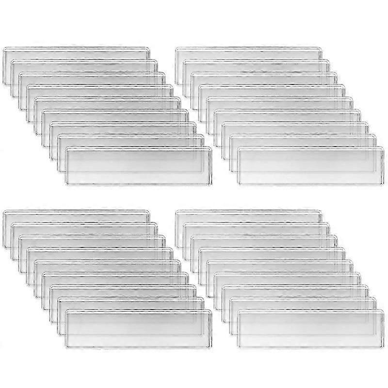 Holders Adhesive Shelf Tag 1.2 X 4.3 Inch Clear Shelf Tag Card Pockets Drawers For Supermarket (60 Pack)