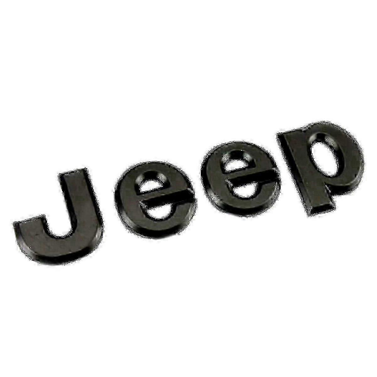 Matt Schwarz Jeep 3D Badge Stick On für Frontgrill Motorhaube Badge Emblem Motorhaube oder Heckklappe