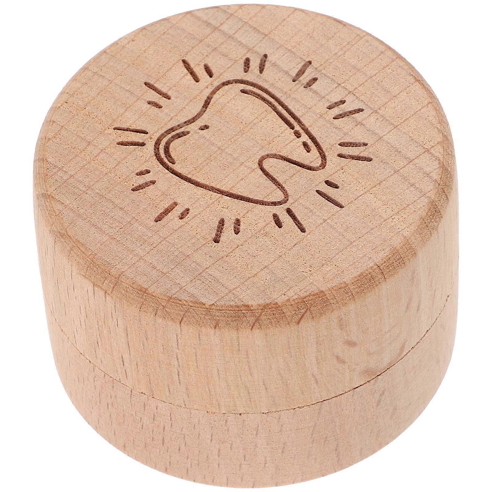 Wooden Tooth Box for Baby Keepsake Storage 2Pcs Practical Teeth Holder