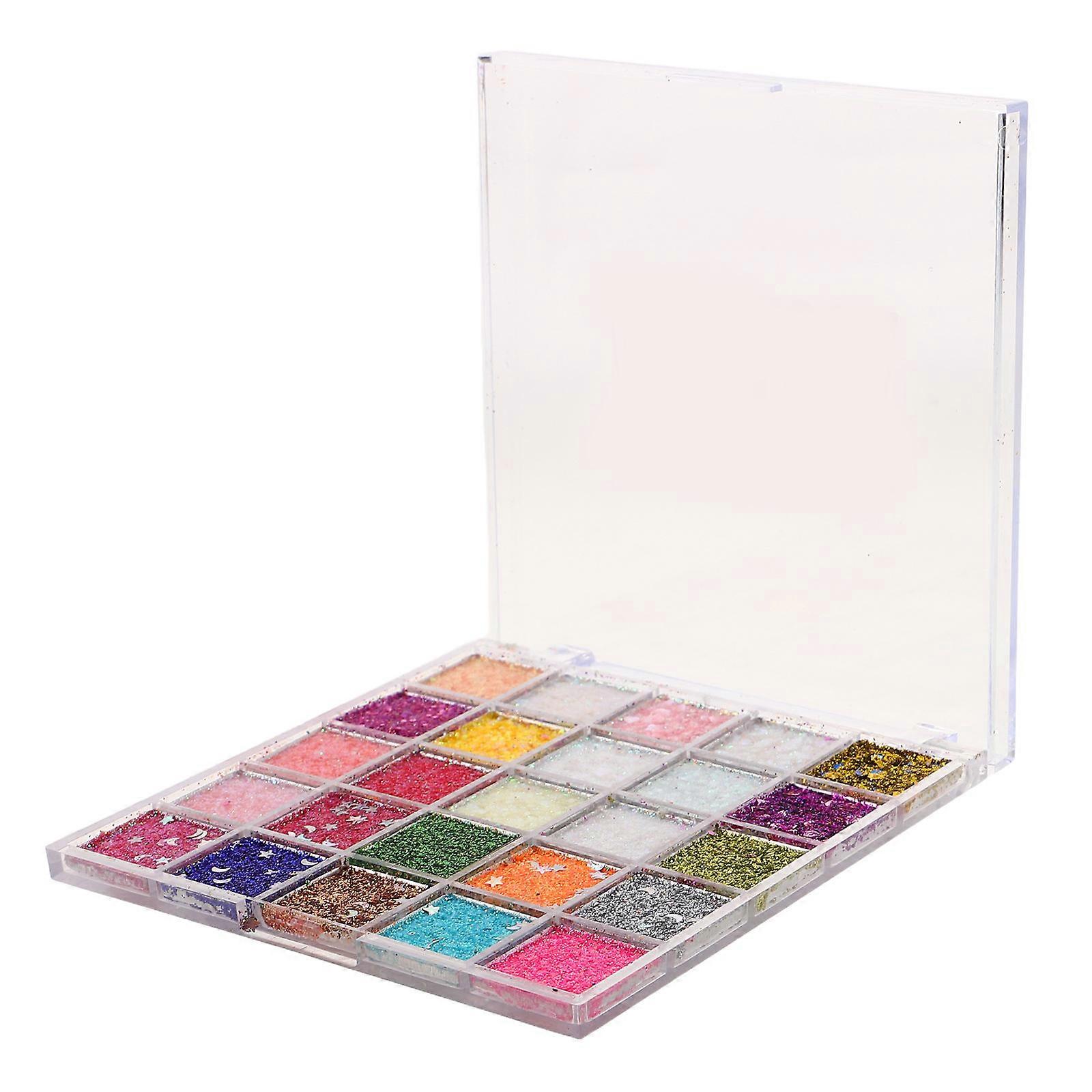 Bright Glitter Eyeshadow Palette Plastic for Stage Makeup 2Pcs Kit