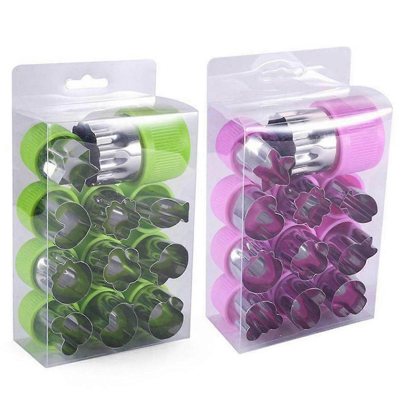 12stk rustfritt stål frukt grønnsak mini cookie form kutter kid mat mold sett ny