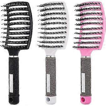 3 Pack Hair Brush Vented Curved Detangling Detangler Styling