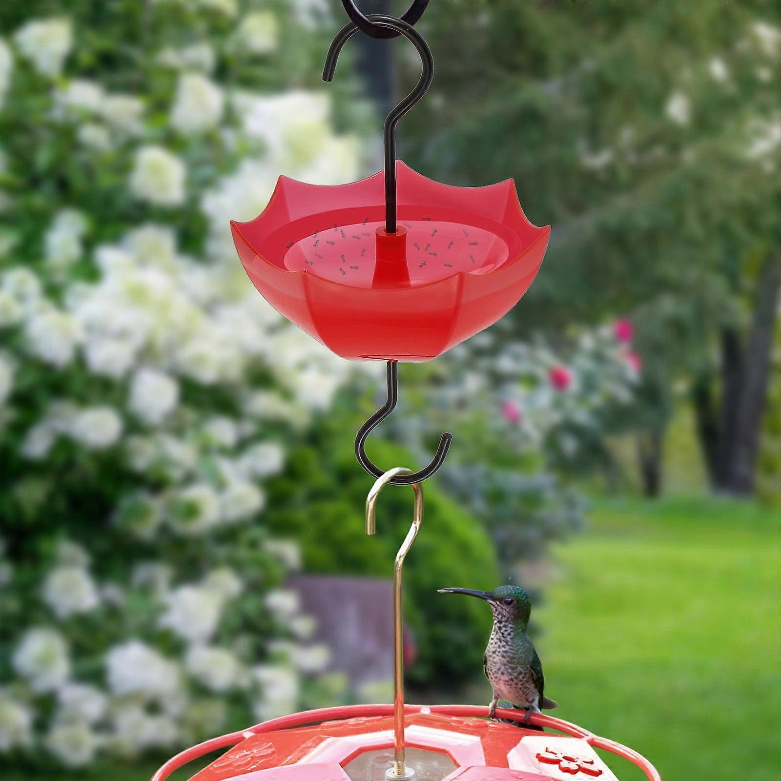 4 Pcs Ant Moat for Hummingbird Feeders, 5 OZ Capacity, with Hooks & Brushes, Compatible with Red Umbrella Ant Stopper