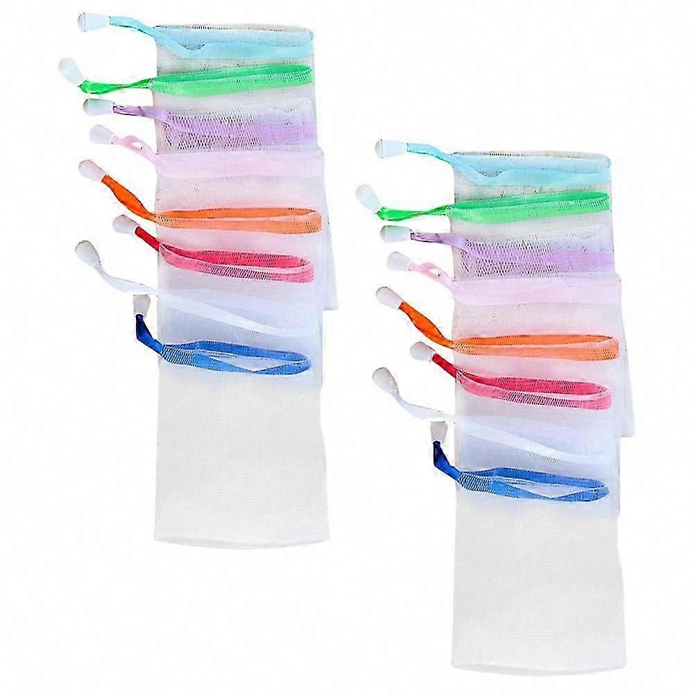 30Pcs Nylon Mesh Soap Bags, Assorted Colors Drawstring Design for Adult Facial Cleaning