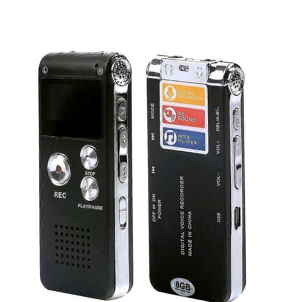 USB Dictaphone Digital Recorder, Digital Voice Recorder,Built-in 8GB Flash Memory (Black)