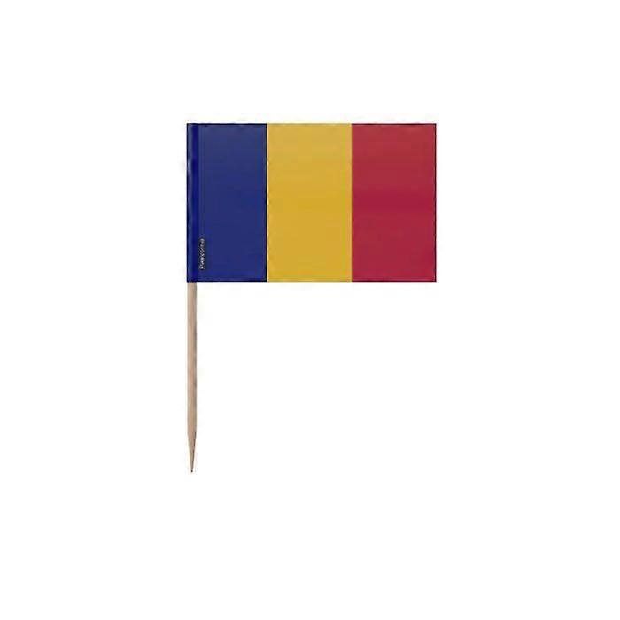 Toothpicks - Multicolor - Romania Flag - 10 cm - 100 pieces - Adhesive plastic