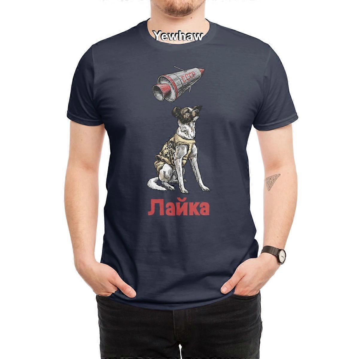 איור חולצת טריקו לייקה טיל חלל סובייטי לכלב ברית המועצות