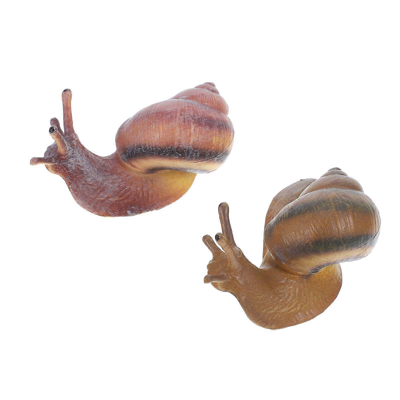 2pcs Simulation Snail Figurine Snail Figure Toy Simulation Animal Educational Model