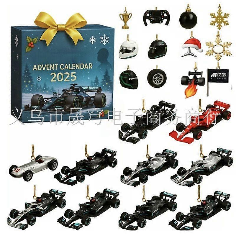 F1 Advent Calendar Christmas Advent Calendar - 24 Days Countdown Calendar Korn Band 2D Acrylic Pendant Ornaments A5