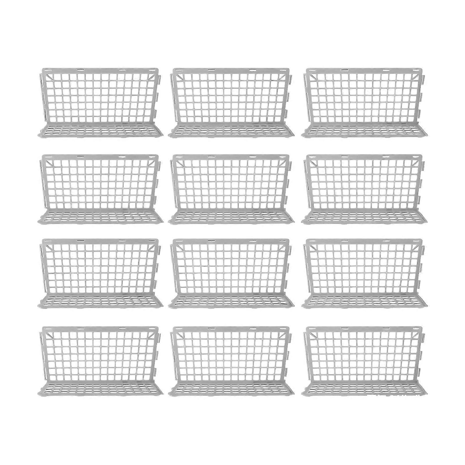 Interlocking Plastic Barrier 12 Panels Pack Under Furniture Blocker Adjustable Under Bed Sofa Space Management Solution  White