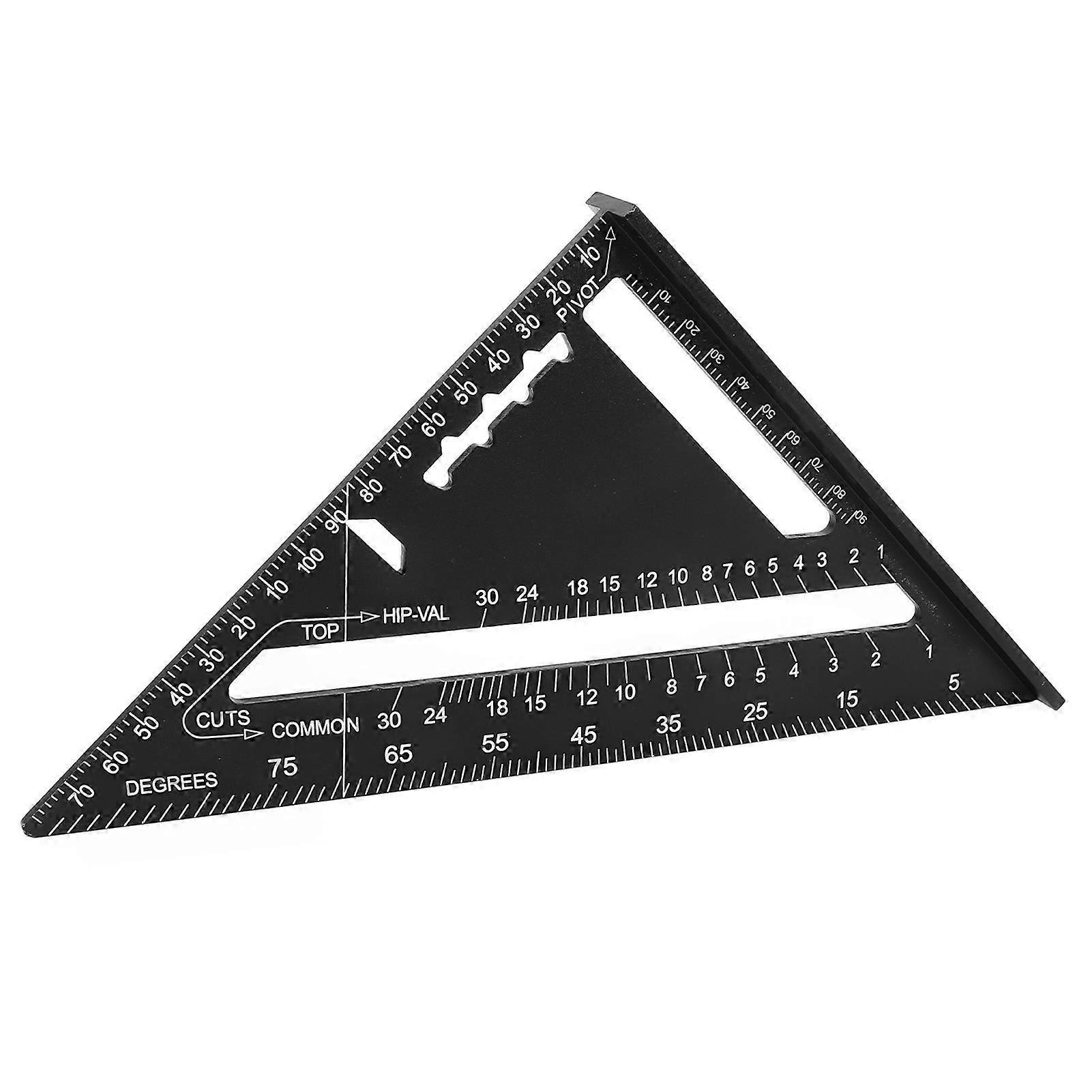Triangle Ruler 7in Carpenter Square Aluminum 90 Degrees 45 Degrees Portable Woodworking Measuring Tool for DIY