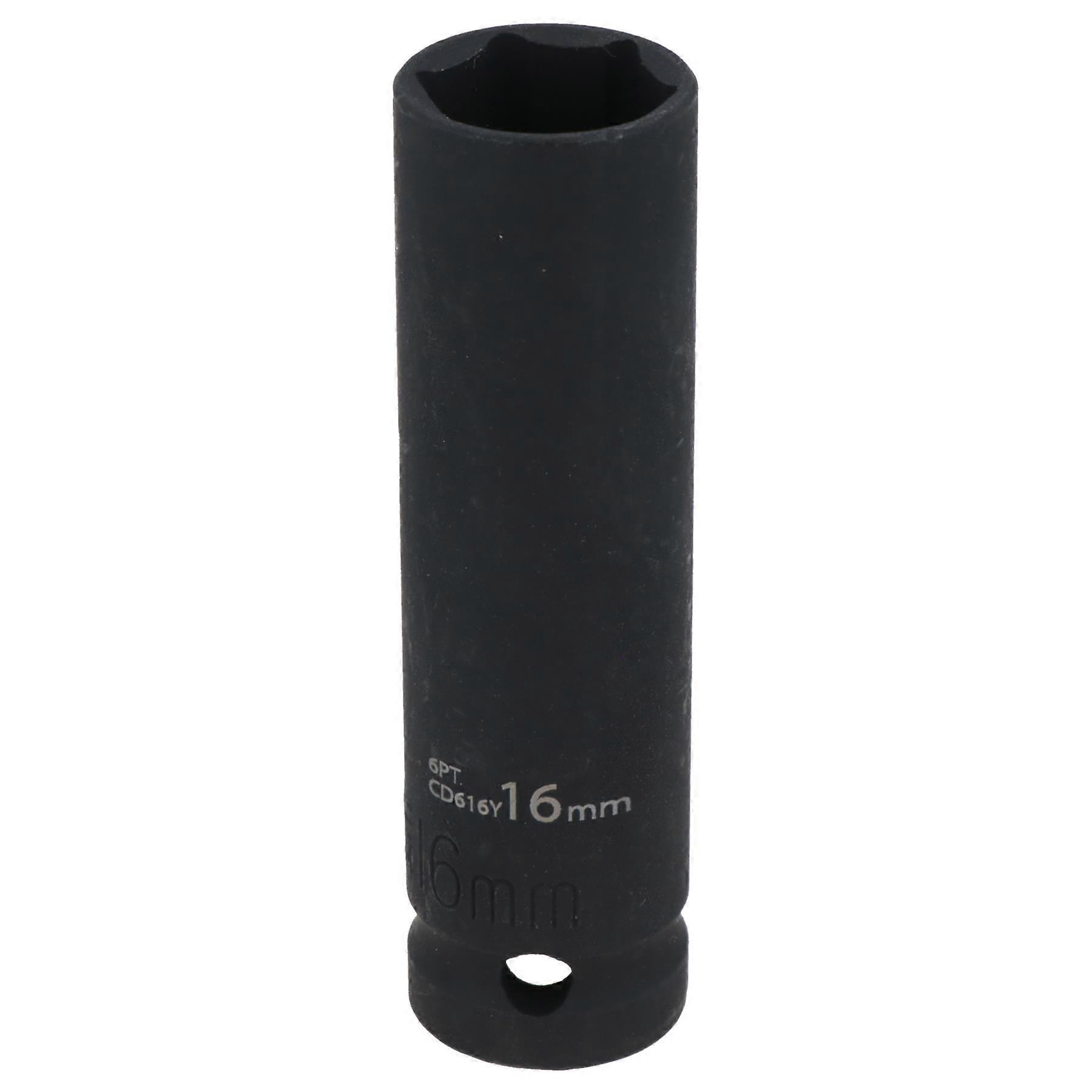 16mm 1/2" Drive Double deep Metric Impacted Impact Socket Single Hex 6 Sided