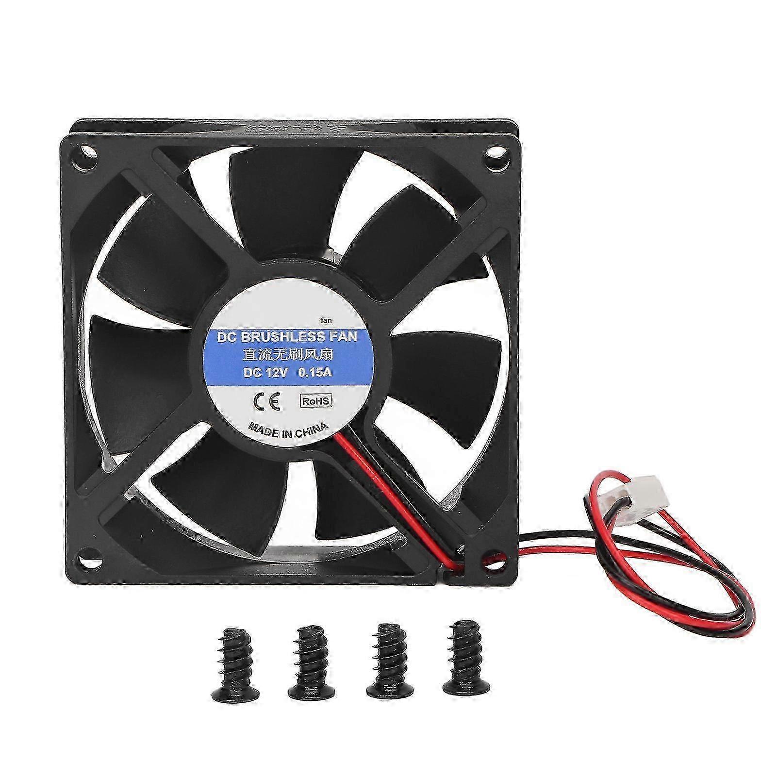 CPU 80mm Quiet 3Pin Connector Black ABS Easy Installation PC Cooling Fan for Computer Chassis