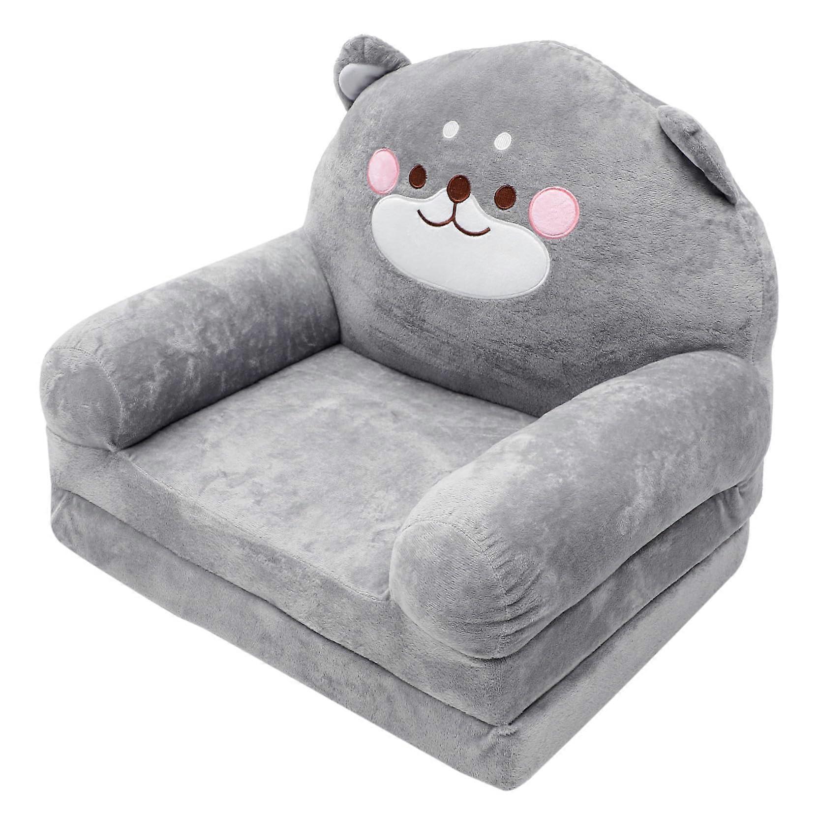 Elephant Shape Seat Folding Plush Sofa Kids Chair For Nursery Playroom Lounger Creative Cartoon Design Assorted Colors