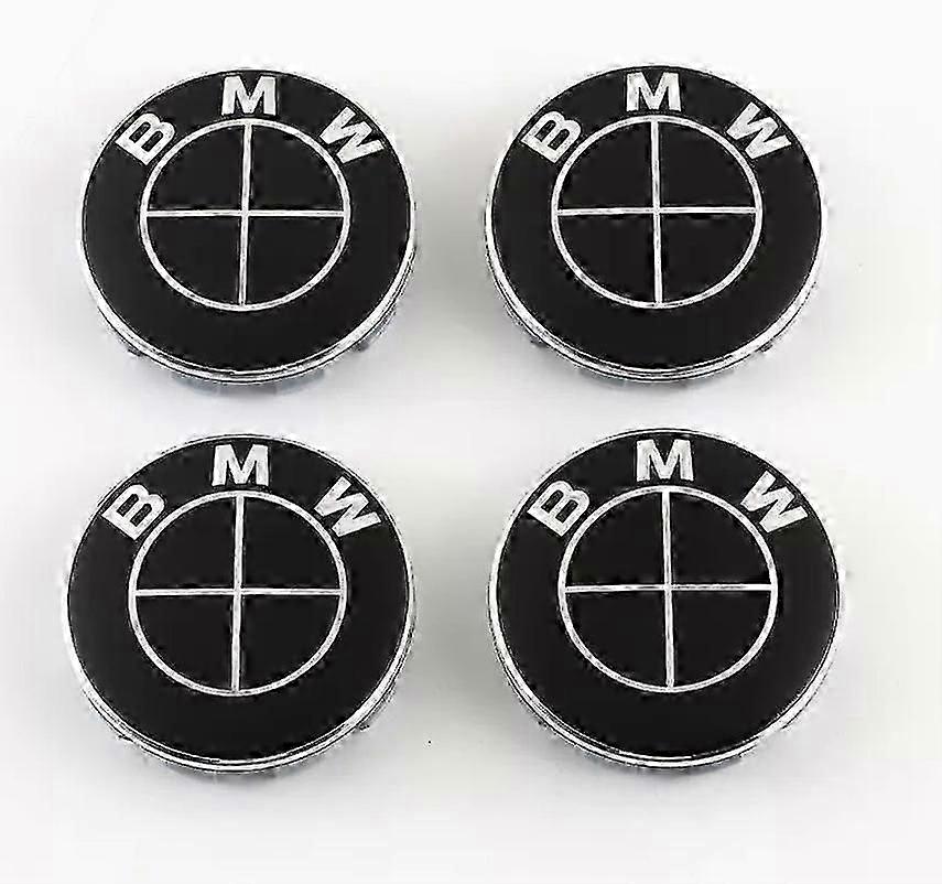 B04- 68mm 4 حزمة قبعات مركزية بي ام دبليو فضي مقاس واحد