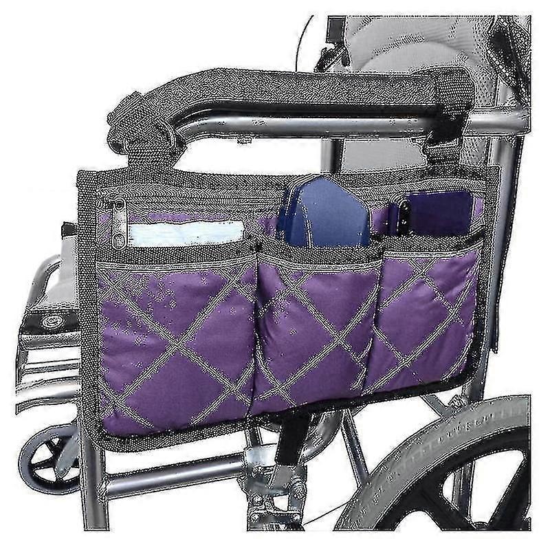 תיק אחסון לכיסא גלגלים שקית כלי כיסא גלגלים תיק צד לתיק צד תיק משענת יד, סגול