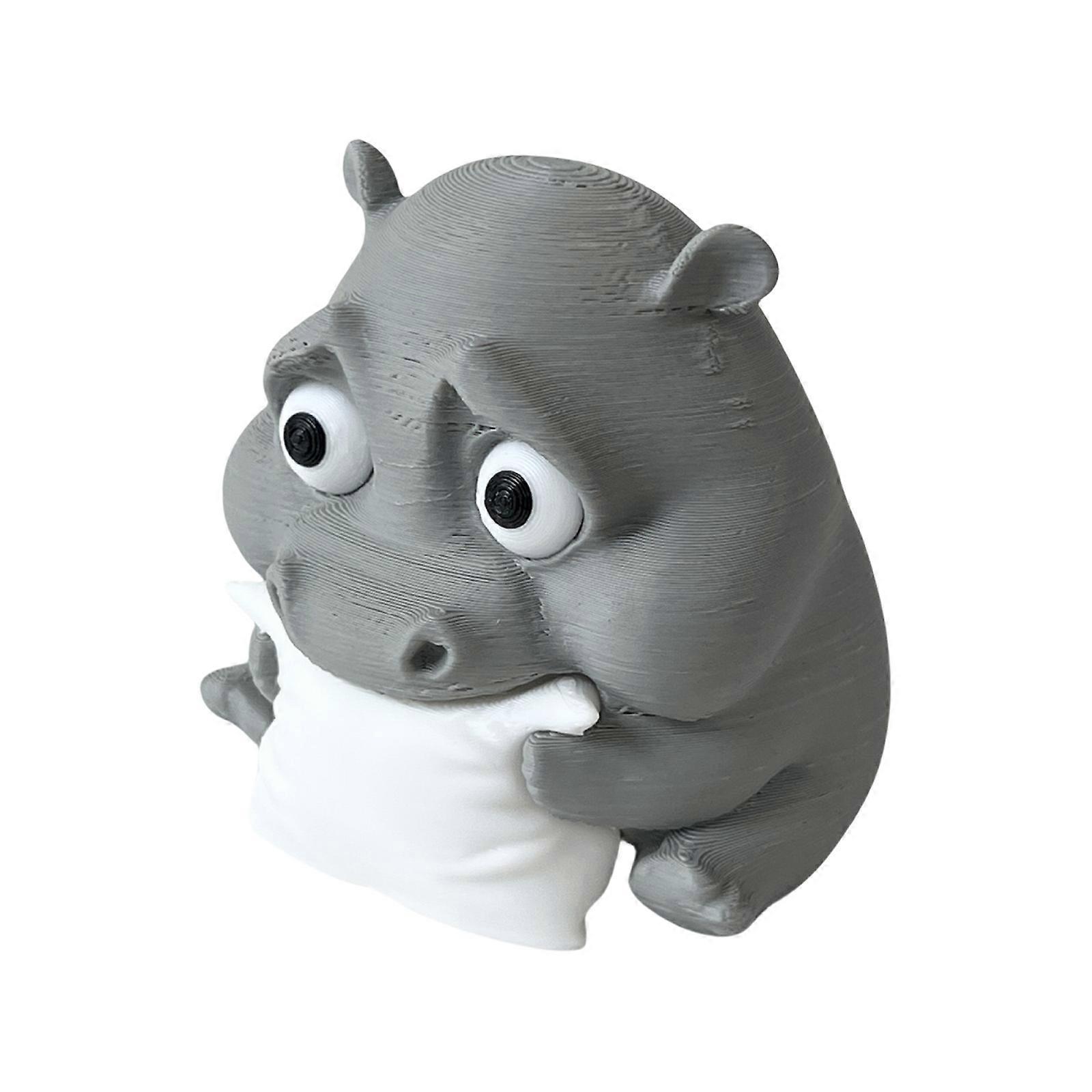 Hippo Figurine  Room Decorative For Study Desk Multicolor