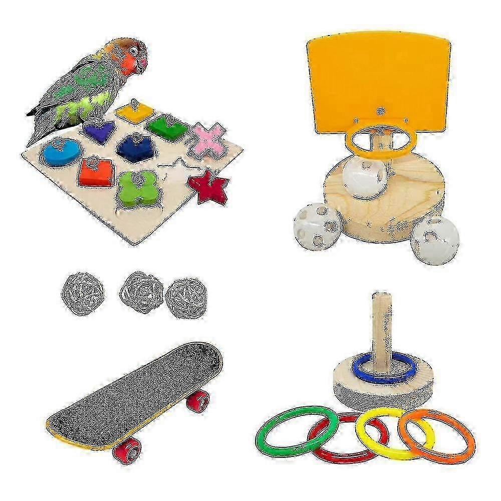 Bird Toys For Parakeets,parrot Toys Set Stacking Toy,puzzles Toy SCX