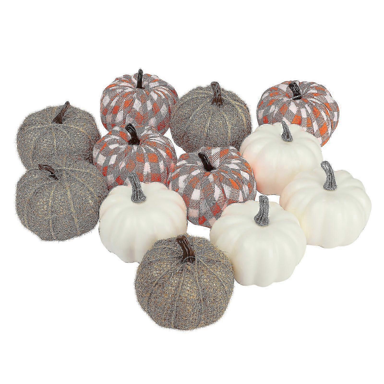Halloween Thanksgiving Pumpkins Set (12pcs Foam Decor)