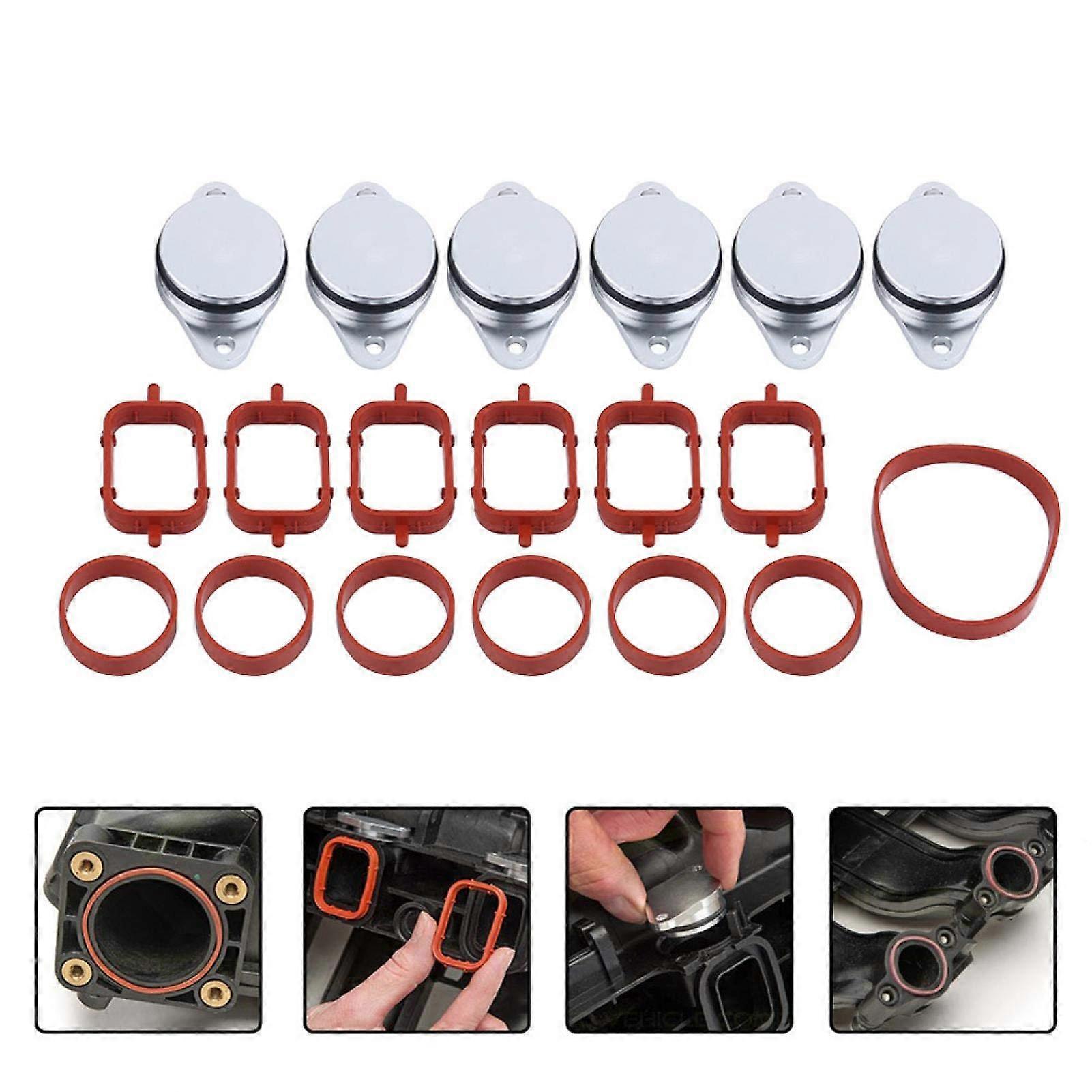 Swirl Flap Blanking Kit 33mm with Intake Manifold Gaskets for E46 E39 E60 E65 320D 330D 520D 525D 530D 730D